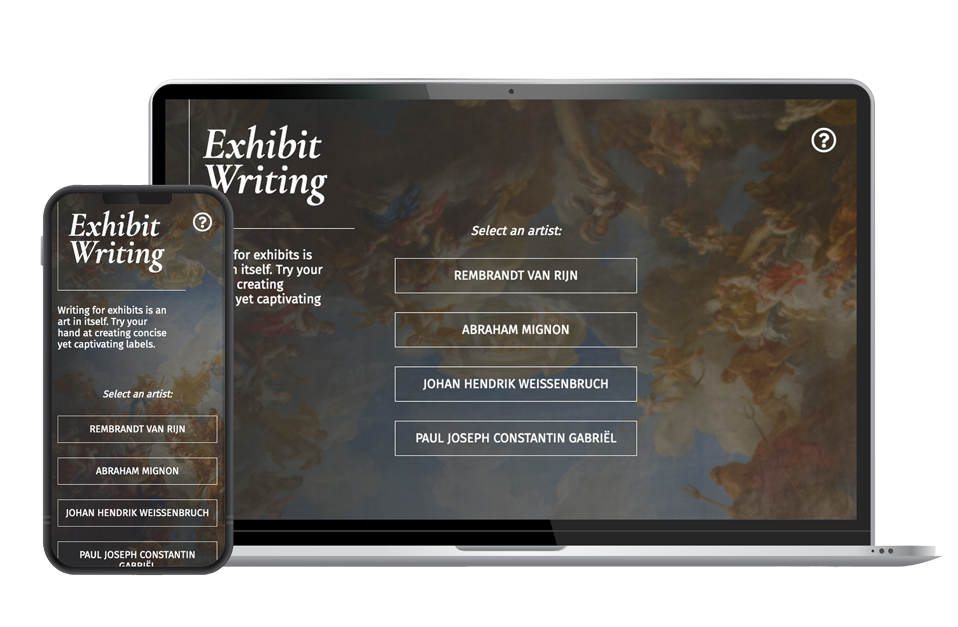 Mobile and laptop view of Exhibit Writing.